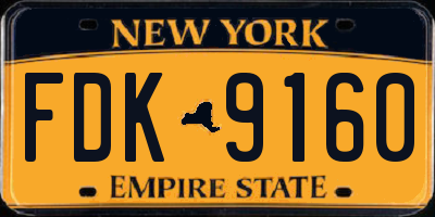 NY license plate FDK9160