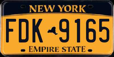 NY license plate FDK9165