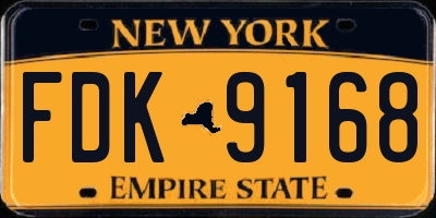 NY license plate FDK9168