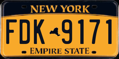 NY license plate FDK9171