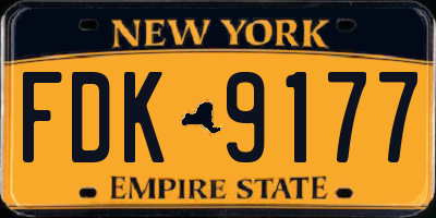 NY license plate FDK9177