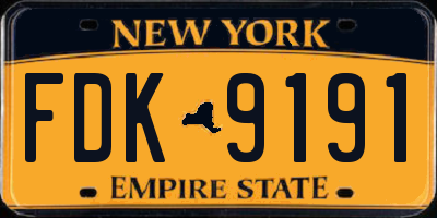 NY license plate FDK9191