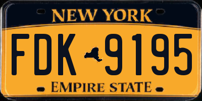 NY license plate FDK9195