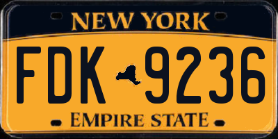 NY license plate FDK9236