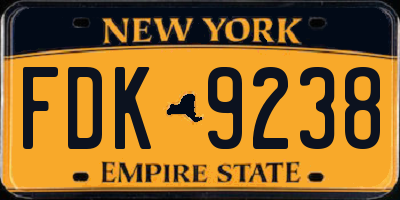 NY license plate FDK9238