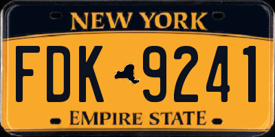 NY license plate FDK9241