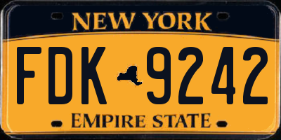 NY license plate FDK9242