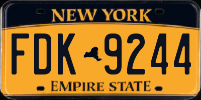 NY license plate FDK9244