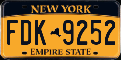NY license plate FDK9252