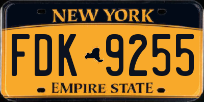 NY license plate FDK9255