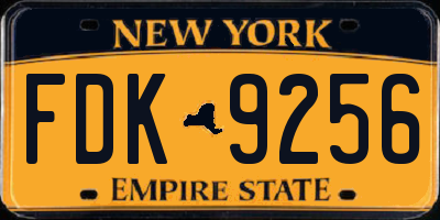 NY license plate FDK9256