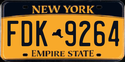 NY license plate FDK9264
