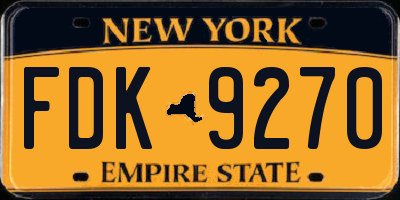 NY license plate FDK9270