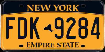 NY license plate FDK9284