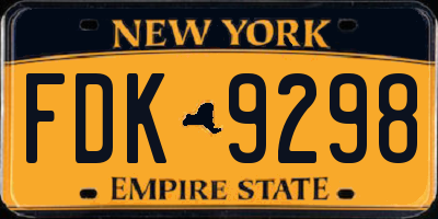 NY license plate FDK9298