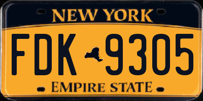 NY license plate FDK9305