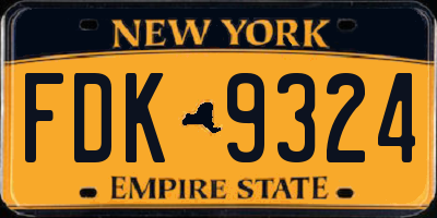 NY license plate FDK9324