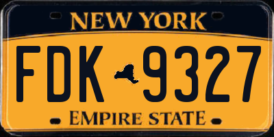 NY license plate FDK9327
