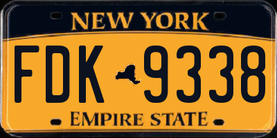 NY license plate FDK9338