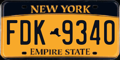 NY license plate FDK9340
