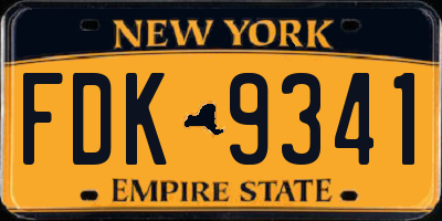 NY license plate FDK9341