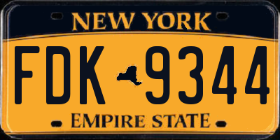 NY license plate FDK9344