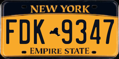 NY license plate FDK9347