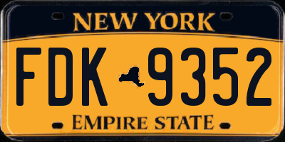 NY license plate FDK9352
