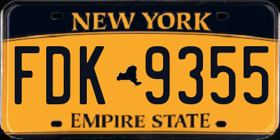 NY license plate FDK9355
