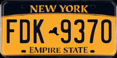 NY license plate FDK9370