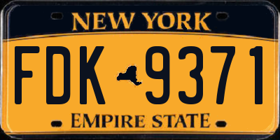 NY license plate FDK9371