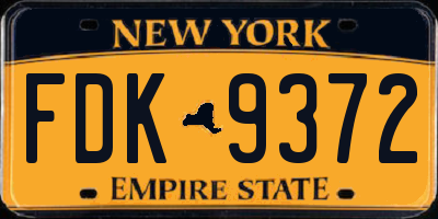 NY license plate FDK9372