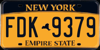 NY license plate FDK9379