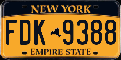NY license plate FDK9388