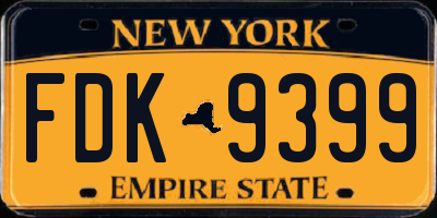 NY license plate FDK9399