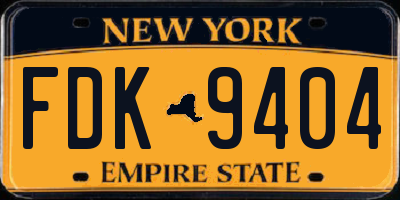 NY license plate FDK9404