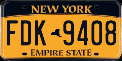 NY license plate FDK9408