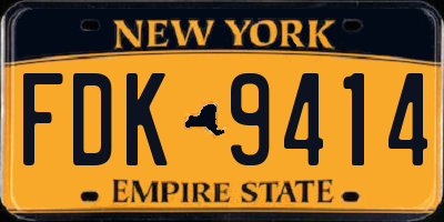 NY license plate FDK9414