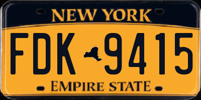 NY license plate FDK9415