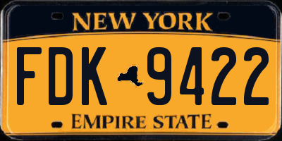 NY license plate FDK9422