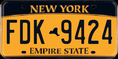 NY license plate FDK9424