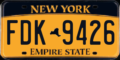 NY license plate FDK9426
