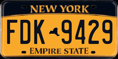 NY license plate FDK9429