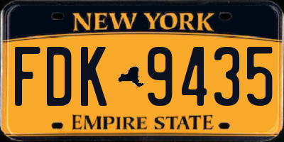NY license plate FDK9435