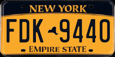 NY license plate FDK9440