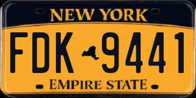 NY license plate FDK9441