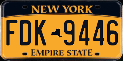 NY license plate FDK9446