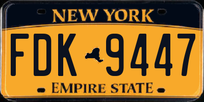 NY license plate FDK9447