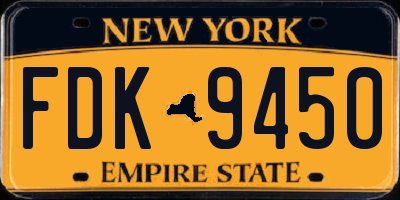 NY license plate FDK9450