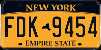 NY license plate FDK9454